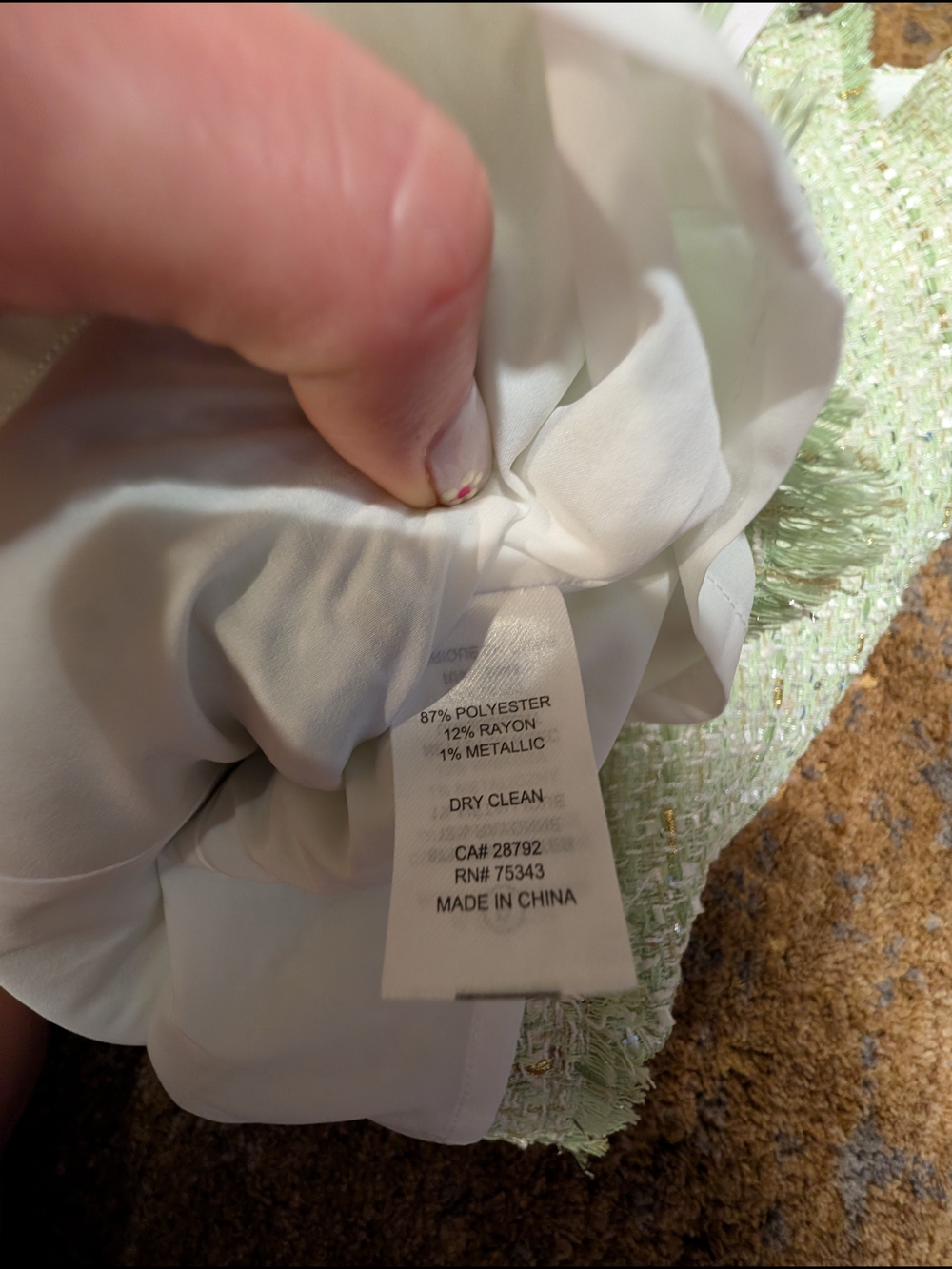House of Harlow 1960 Green Tweed Mini Dress Size M Metallic Bouclé - Picture 8 of 10